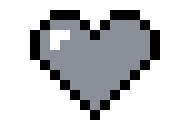 [b31704] 8-Bit gray Heart 
