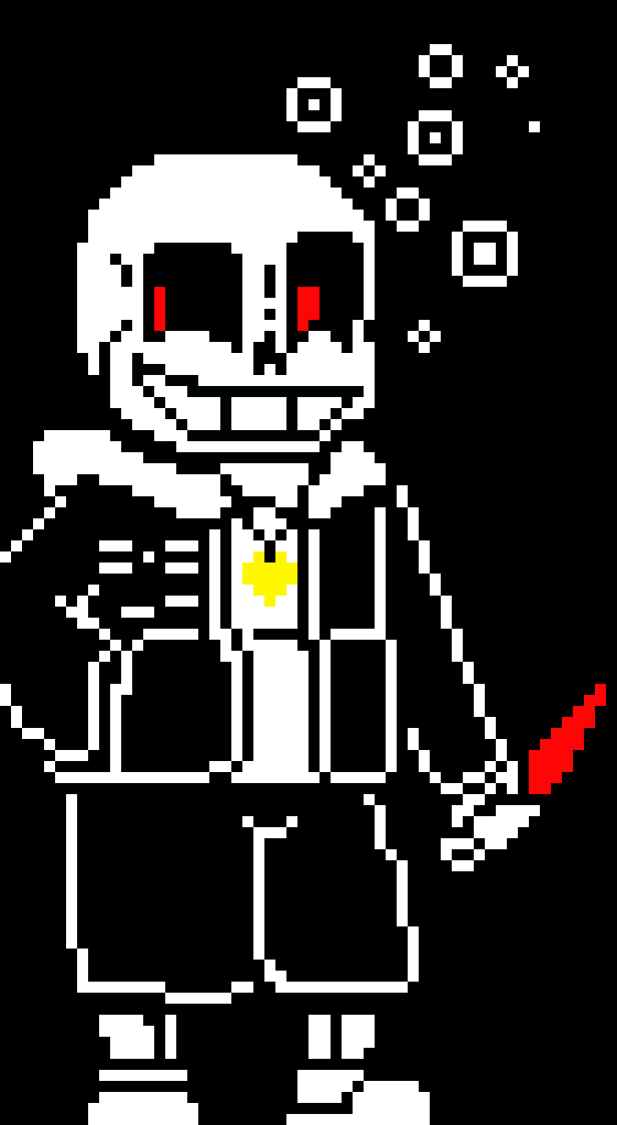 [2b9834] (pulls out nife and slices the strings)if you*hic*wanna fight come get one *hic*--- sans/shadow