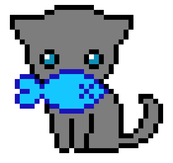 [9664c4] kitten with a fish