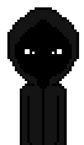 [a41074] *throws his hood on and his face becomes pitch black* heh heh I didn't feel a thing... *his voice changed most definately possessed by his master*