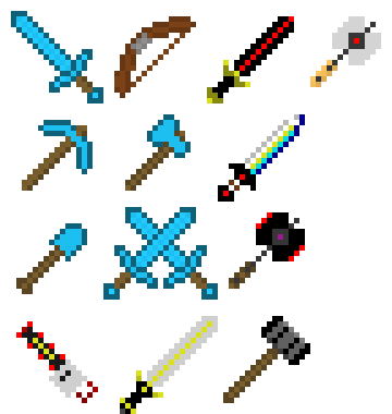 [9664c4] Minecraft wepons and tools