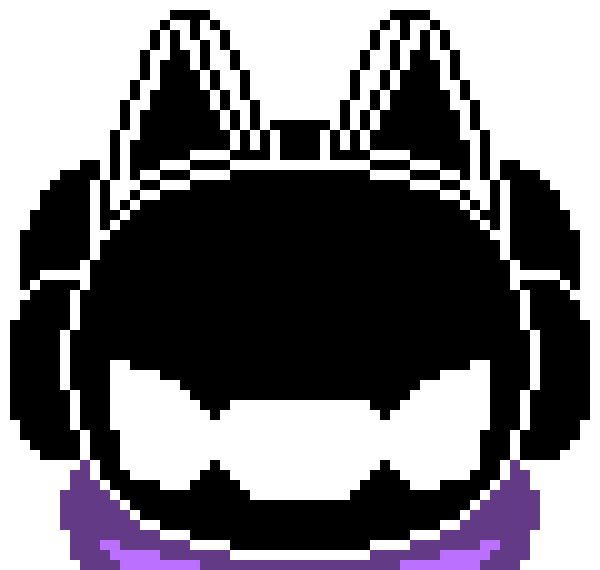 [46dc50] <it's a cat, it seems to be making music, and...standing? No eyes...and completely black and white, with a purple scarf..>. - Ethan.