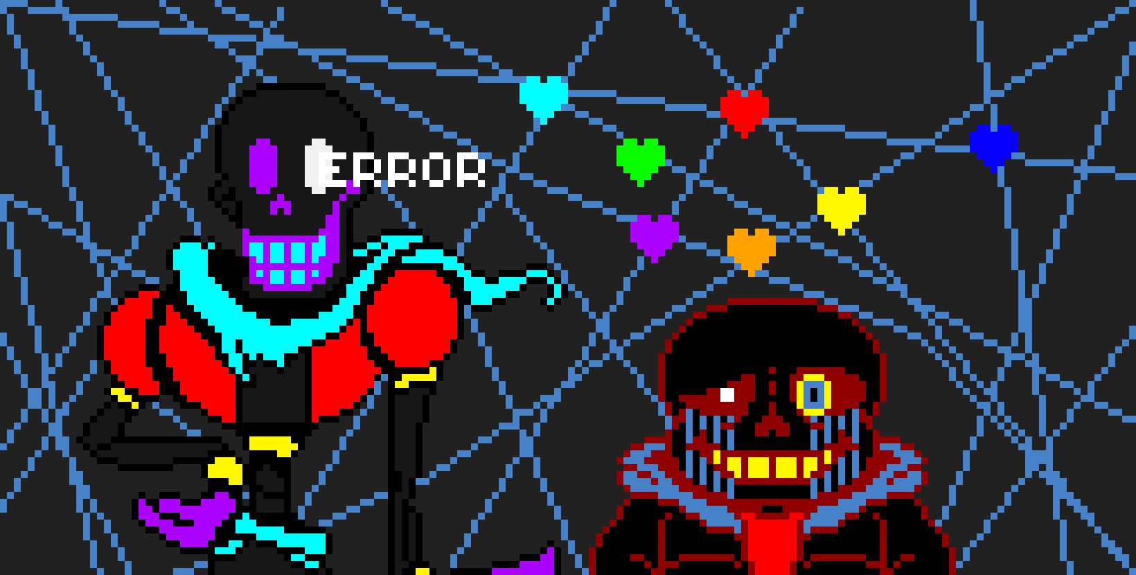 [64d91f] Errortale Sans and Papyrus Battle Sprite.
