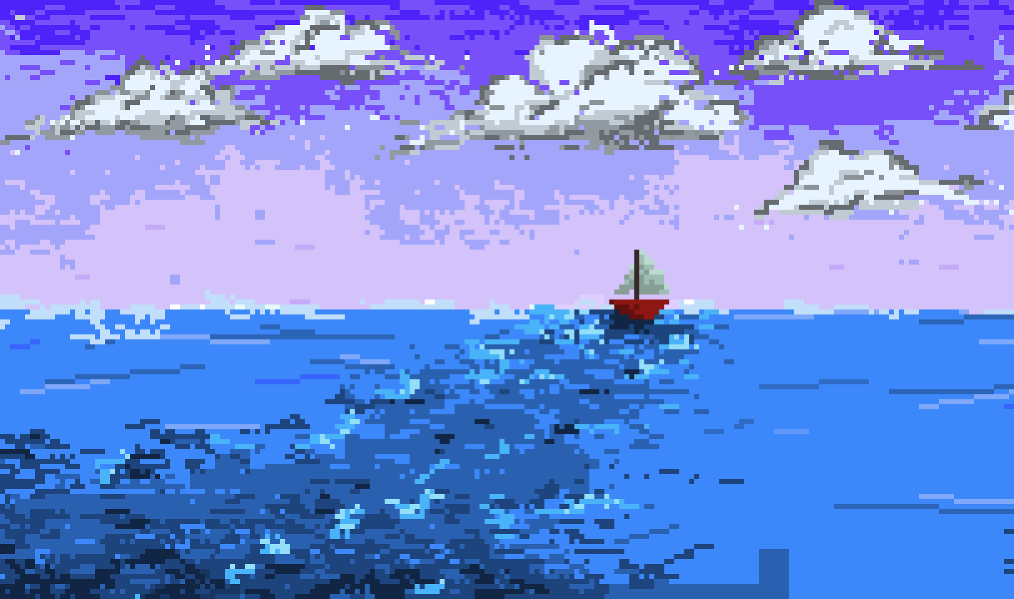 [9664c4] Sail Boat in the Ocean