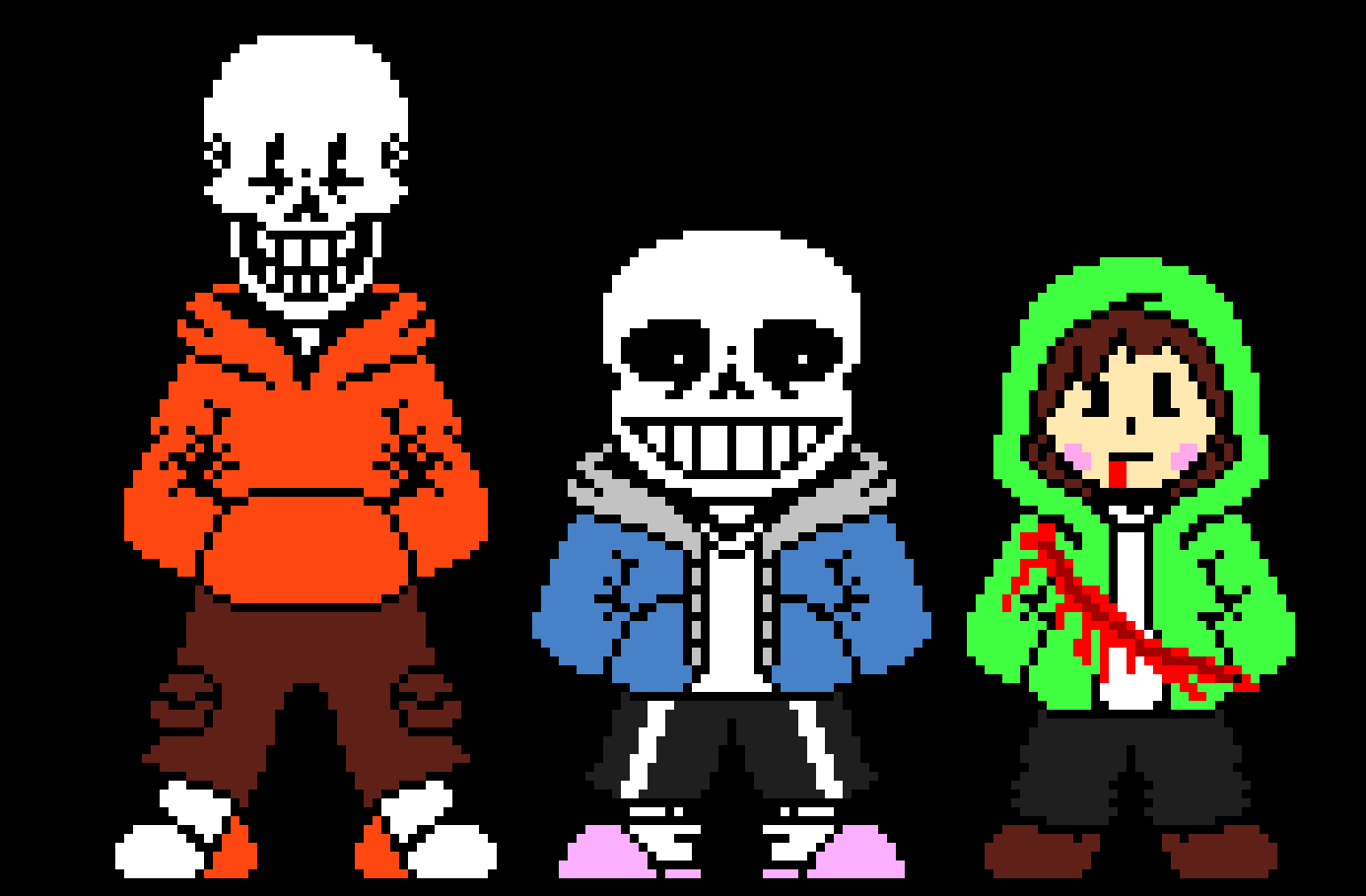 [06ffd6] Bad Time Trio Sans Papyrus and now ded Chara