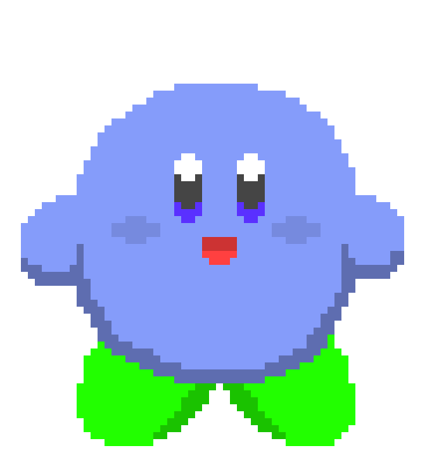 [2f74cb] Blue Kirby w/ Green Shoes