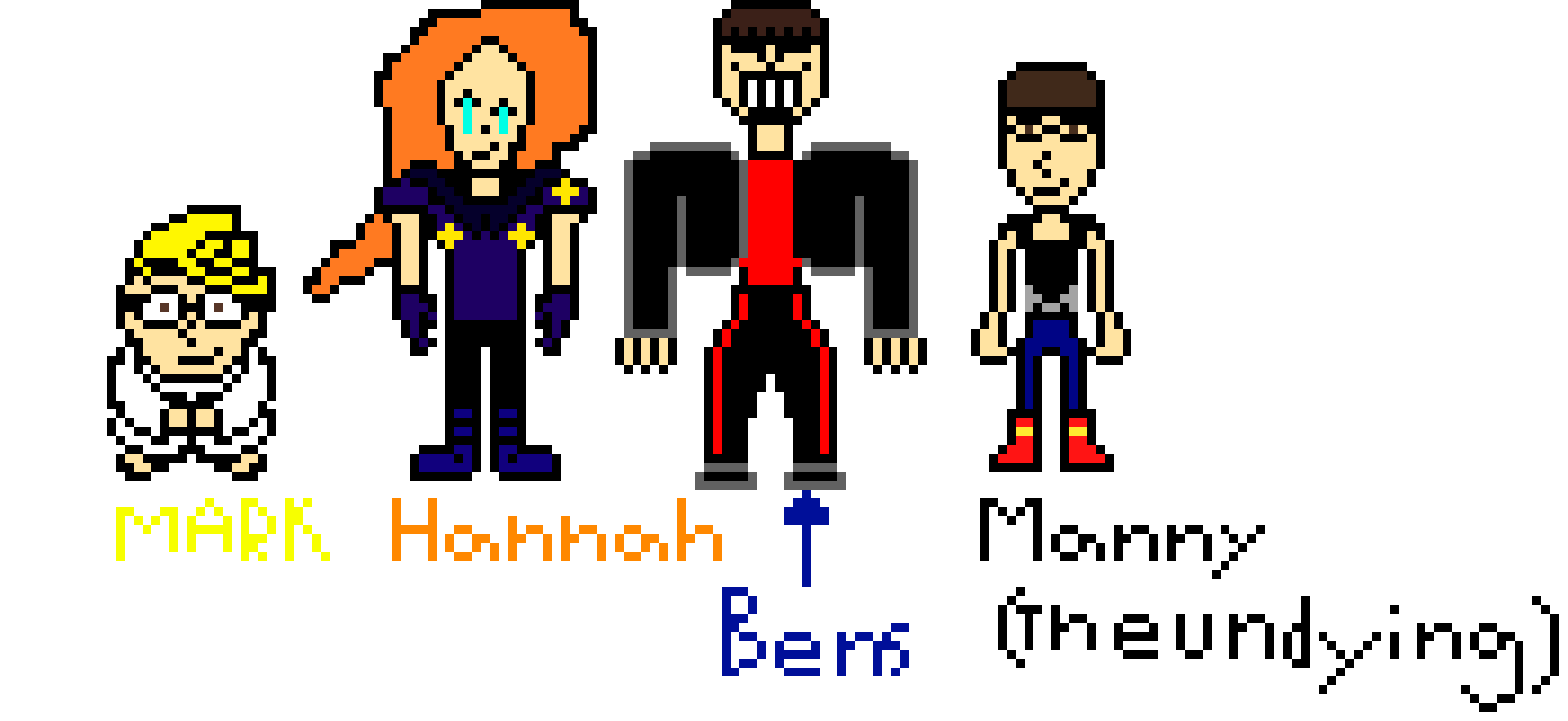 [9664c4] Mark the scientist, Hannah the great, Bens the humanskell, and Manny the undyning