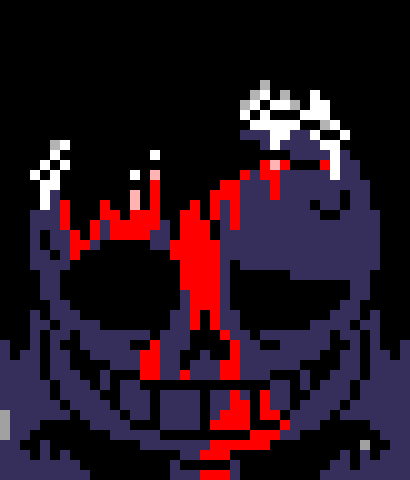 [7ce906] *(Demented just ignored them, walking back towards a wall, disappearing after he hit the wall.) -HorrorTale Sans