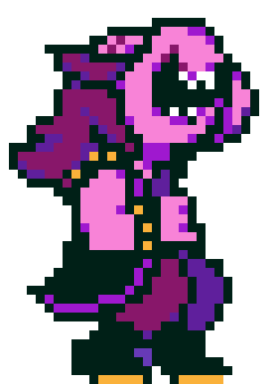 [4076f0] -burst into laughter- S-SATAN YOUR FATHER?!?! -insert laugh- -susie (darkworld outfit) (Cleetus