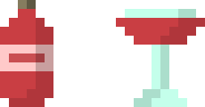 [9664c4] 2 Cranberry Bottles (8 bit) 