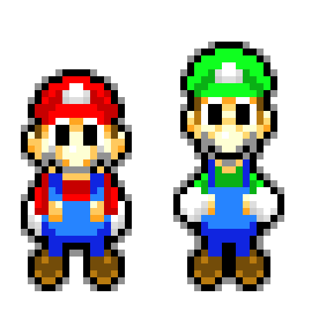 [dea149] Mario and Luigi Pixel art