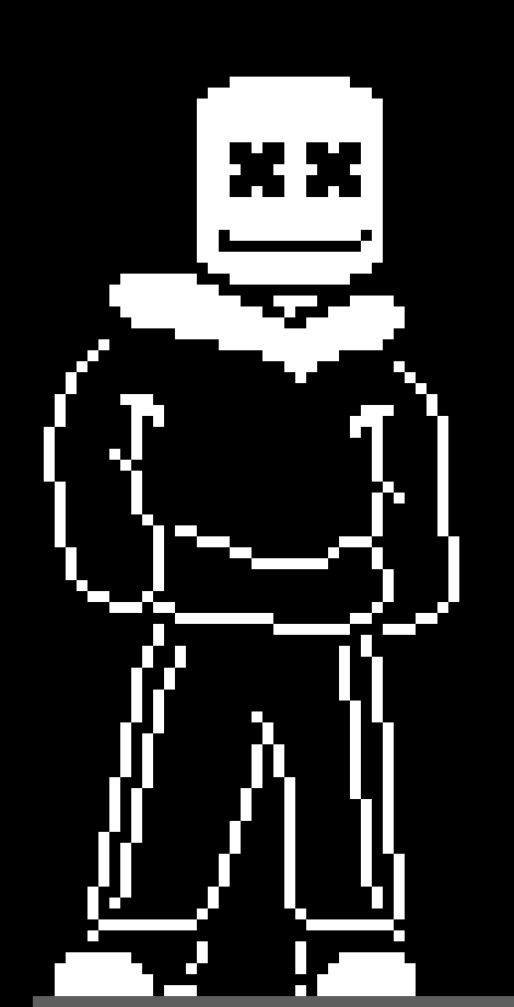 [a228fa] (Marshmello as Sans? Seems like he's "Alone" now and just wants to be "Happier"! Nice job Syl! -T)