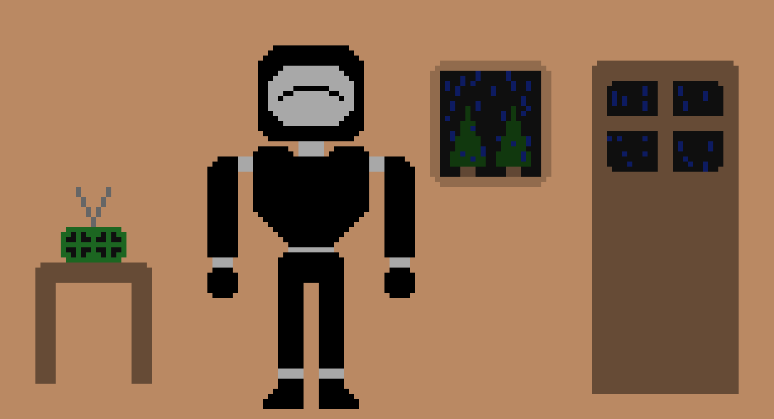 [25d002] *He tries to calm down by listening to the rain pounding on the glass,And listening to the radio*