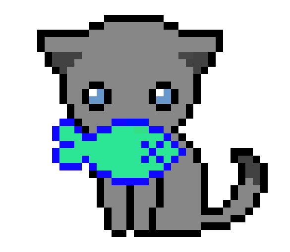 [9664c4] kitten eating fish