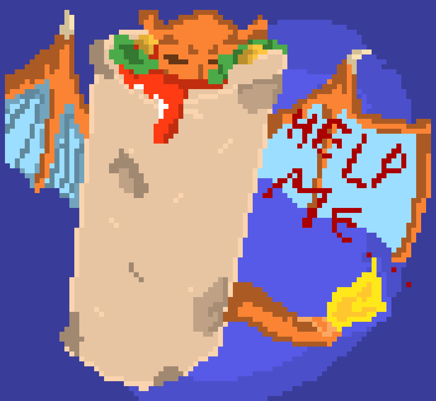 [4c77dd] Charazard in a burrito