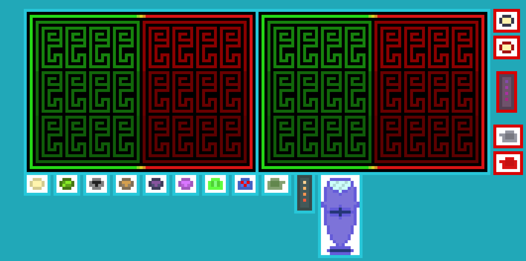 [741690] Finally! So, Here are the rules! there are 12 tiles on each side of the board! 24 tiles in total! you can fit multiple troops into one tile, but only 1 server building in 1 tile, and a helicopter in a 2x2 tile! Simply ask me to move or add peices! -Ben