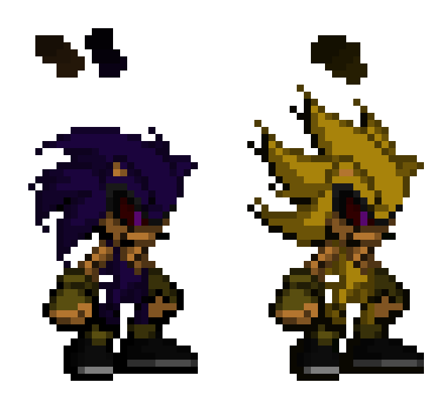 [6c26bc] Blasphemor the Fallen Royal Hedgehog - Sonic OC (Base and Darkened Golden-shine (A.K.A. Super) Forms)