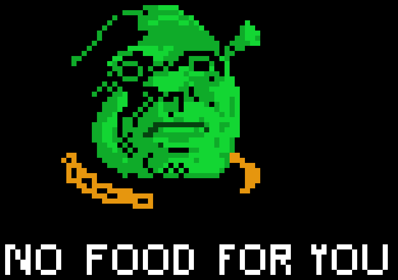 [c91422] No food for you. 