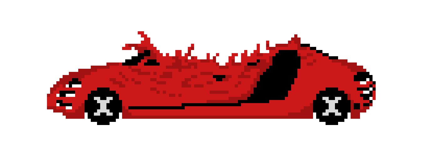 [9664c4] Destroyed car red