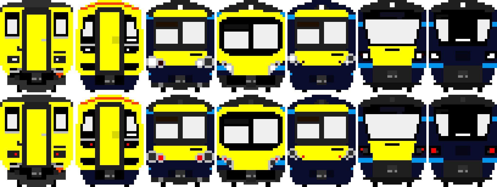 [35edb2] some trains front and rear faces (SCR)