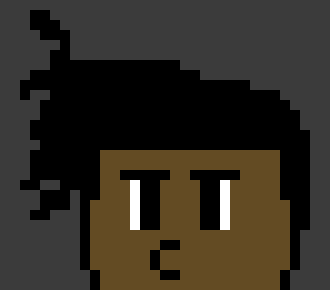 [52b2fb] Deon warps onto a roof, looking down on PAM with a caramel shake in his hand.