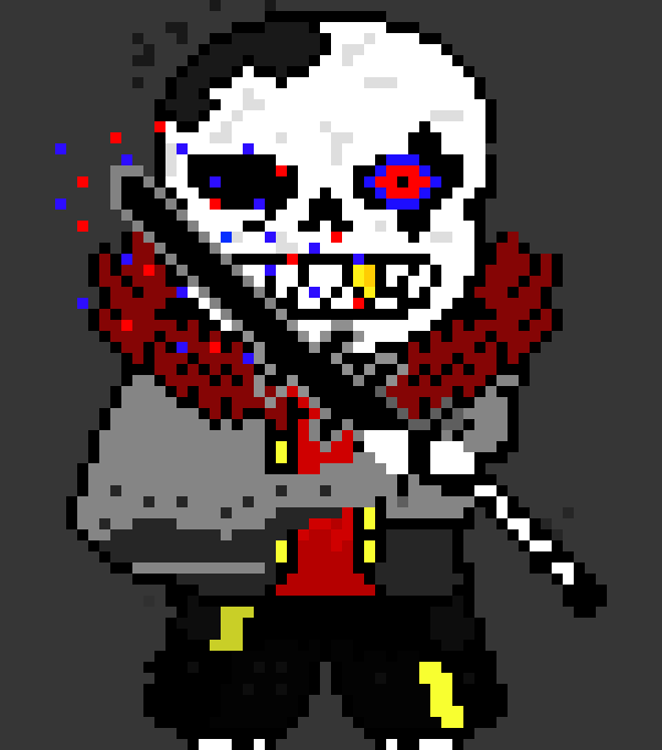 [7398c2] *Takes out sword* I thought you where better than this buddy. our father gaster, He trusted me to take care of you two. And now you do this?! NO!