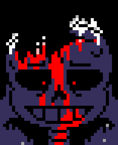 [7ce906] AHH- *(He'd fall off, and lands on his face.) -HorrorTale Sans