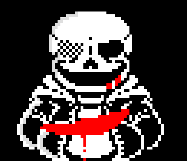 [450a4c] sans last breath: red and green sans with sythe stop walking