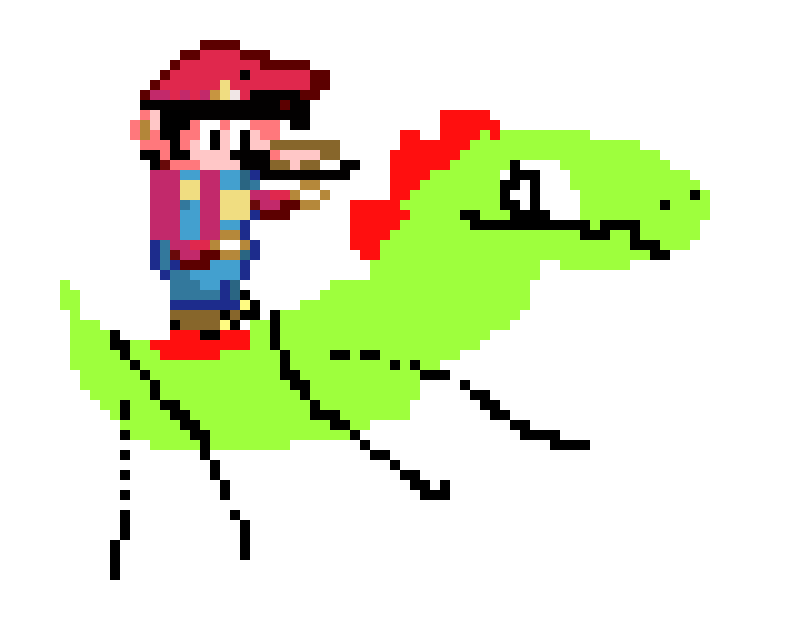 [c70574] Mario but he is with yoshi and weird