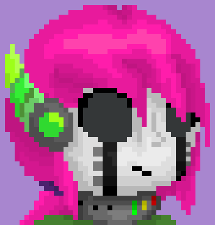 [a2471d] *she stopped, her eyes turned off and she cocked her head down. A small gust of wind brushes past her, making a hatch in the back of her neck open, revealing a button.*