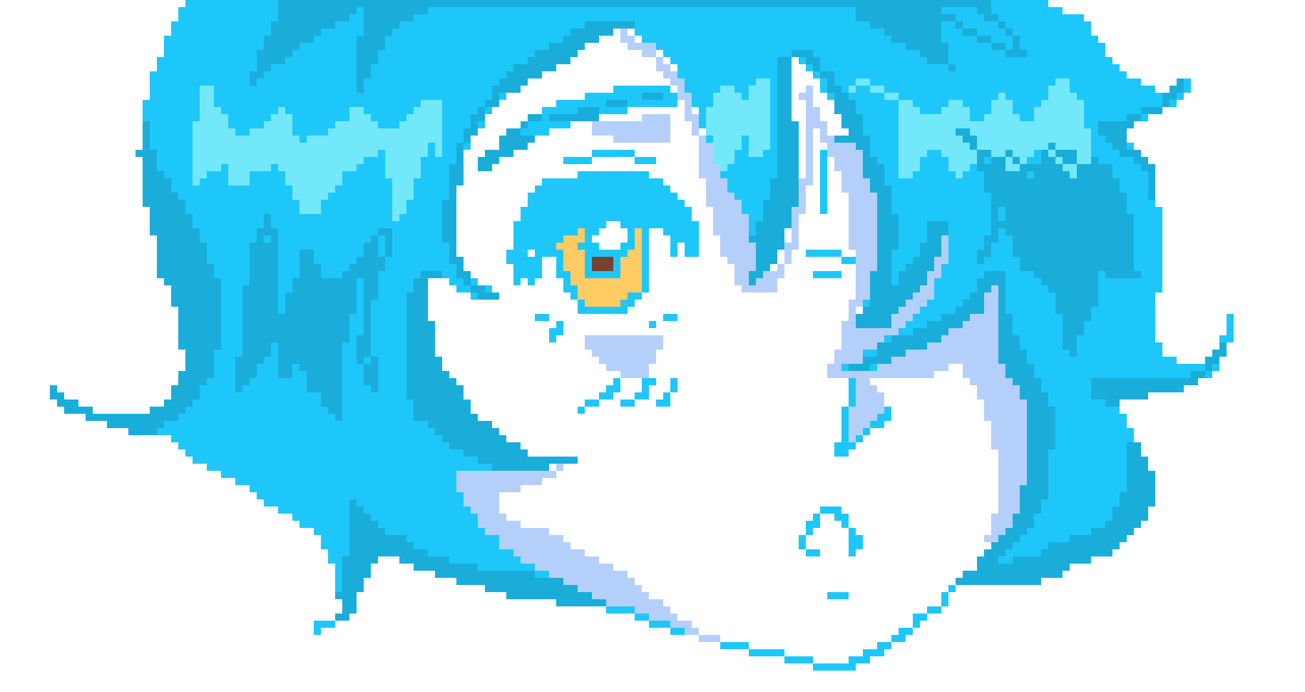 [e40460] blue pixel girl