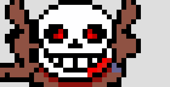 [a23199] *ink jumps onto his gaster blaster and shoots beams at mr.game