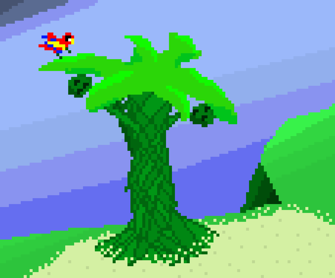 [ef522d] Parrot landing on Palm Tree