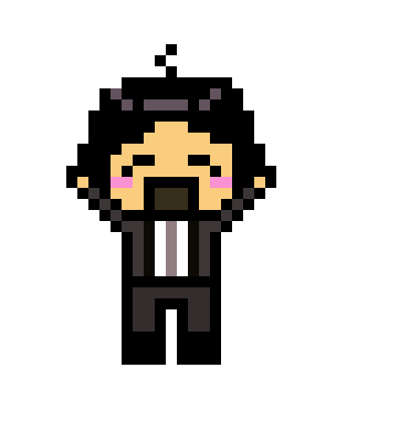 [f9ae25] danganronpa pixel sprite cheering base