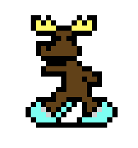 [d4edc4] ice skating moose