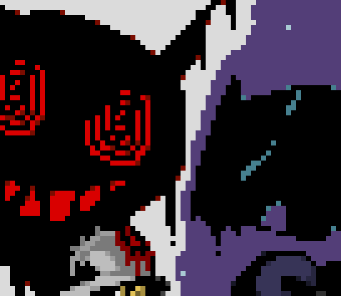 [cf952f] Palettes for Creepypasta OCs - Mauled Gris (left) and Frostbite Azure (right) (After) (ft. Red and Gold (Snow on Mt Silver ver.) (PooterStapot Style))