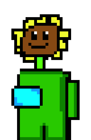 [0a90e7] among us (sunflower hat)