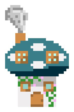 [dea149] cute mushroom house