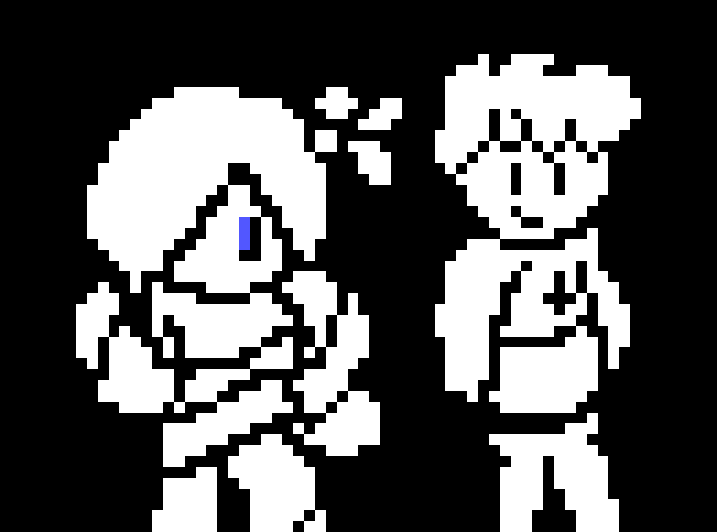 [95be89] Akumu and corrupted Frisk... Two character from Glitchtale, really that don`t belong here for "god modding", and really I know I can make souls yet with Betty, nearby I can`t do that... That stupid pet of hers will eat them! ~Loli