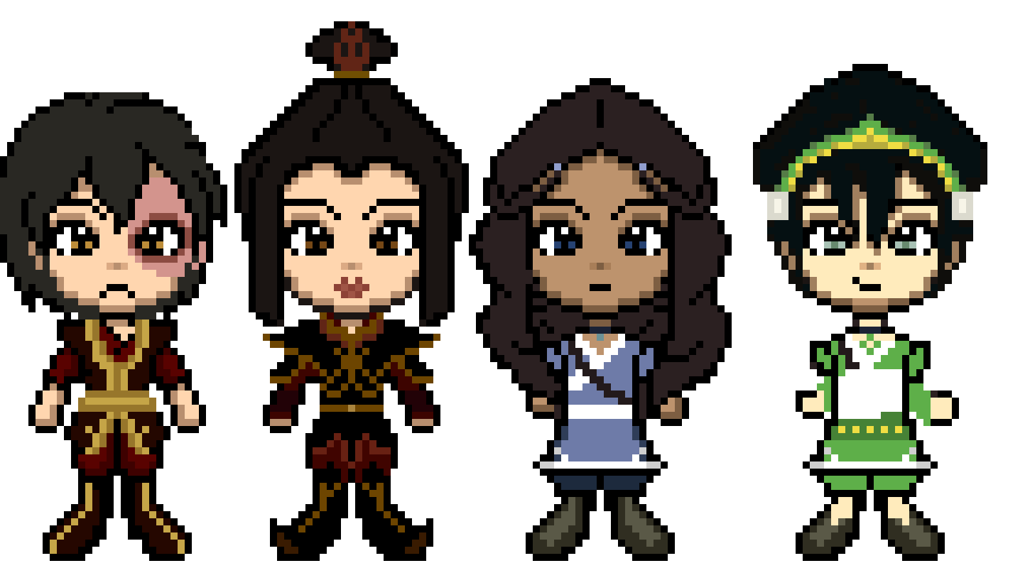 [b24805] Zuko, Azula, Katara & Toph(with toph now completed)