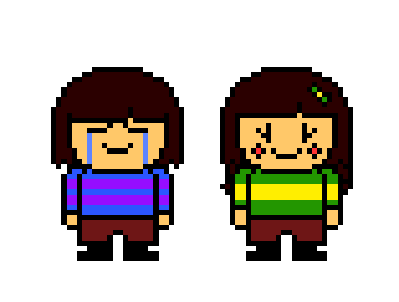 [9664c4] Fan-made alterkirby Chafer & Frisk Battle Sprite