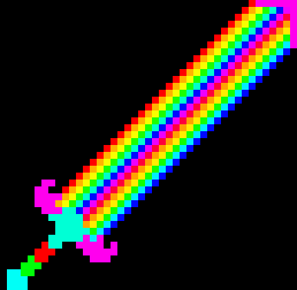 [216c0d] minecraft sword rainbow