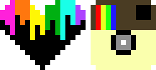 [9664c4] Black heart with melting color and Instagram Logo