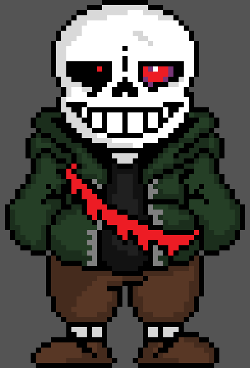 [11a9d7] -looks at them- Yeah, he's not coming back anytime soon...Anyways, what did you want to destroy? -Insanity!Tale Sans (Deteriorate)