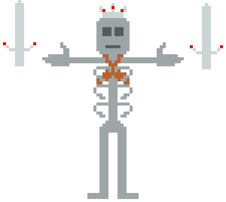 [bcb7cc] Skelelord full body, sheaths, and swords.