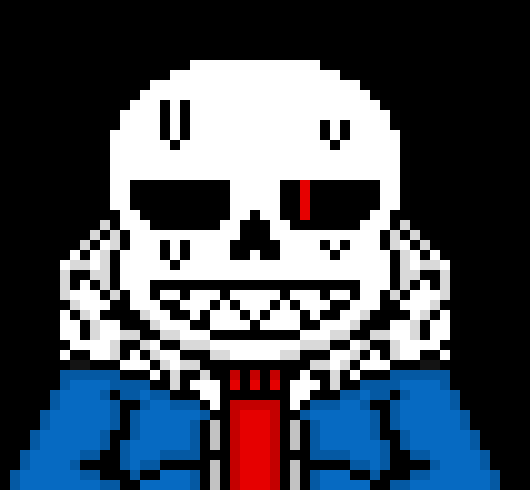 [b63bdb] yeah? well then, I'll take my chances *summons thousands of red and blue blasters, as well as thousands of sharp red, blue and normal bones. The blasters all fire as the bones go into FellUnder*