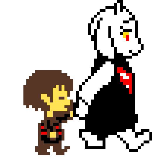 [9664c4] Underfell Toriel and Frisk pixel art