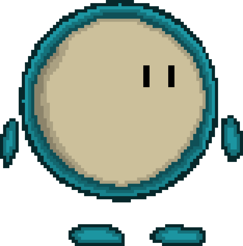 [b050b6] Blue Circle Robo Guy With Arms and Legs