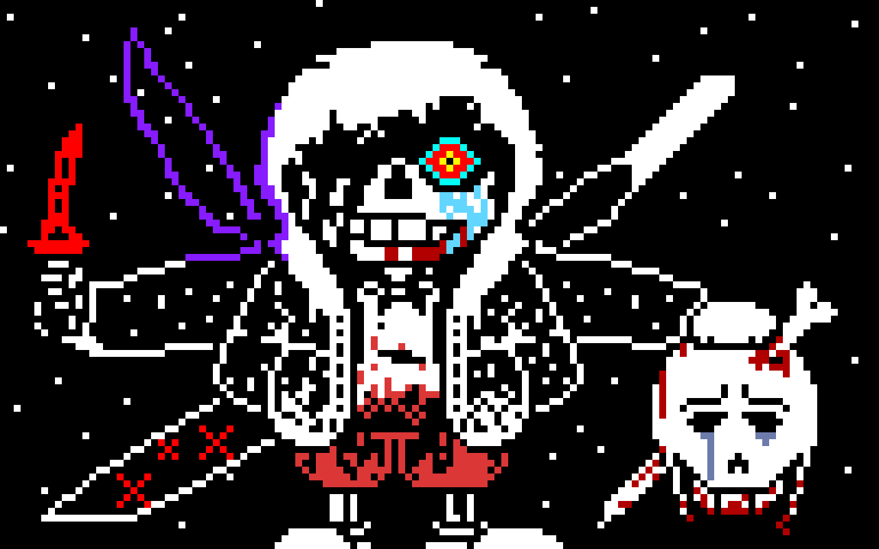 [63ceb7] The Satujinki | But it`s mixed with Nightmare Sans, Error Sans, and Xross Sans...