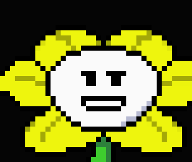 [1f86ca] howdy I'm flowey the flower! .........your not human are you? no your a special creature.... well lets see how you do hehheheHHAH (genocide musical)